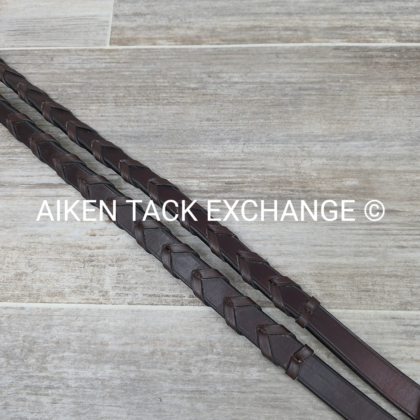 Showmark Flat Hunt Bridle with Laced Reins, Brown, Oversize