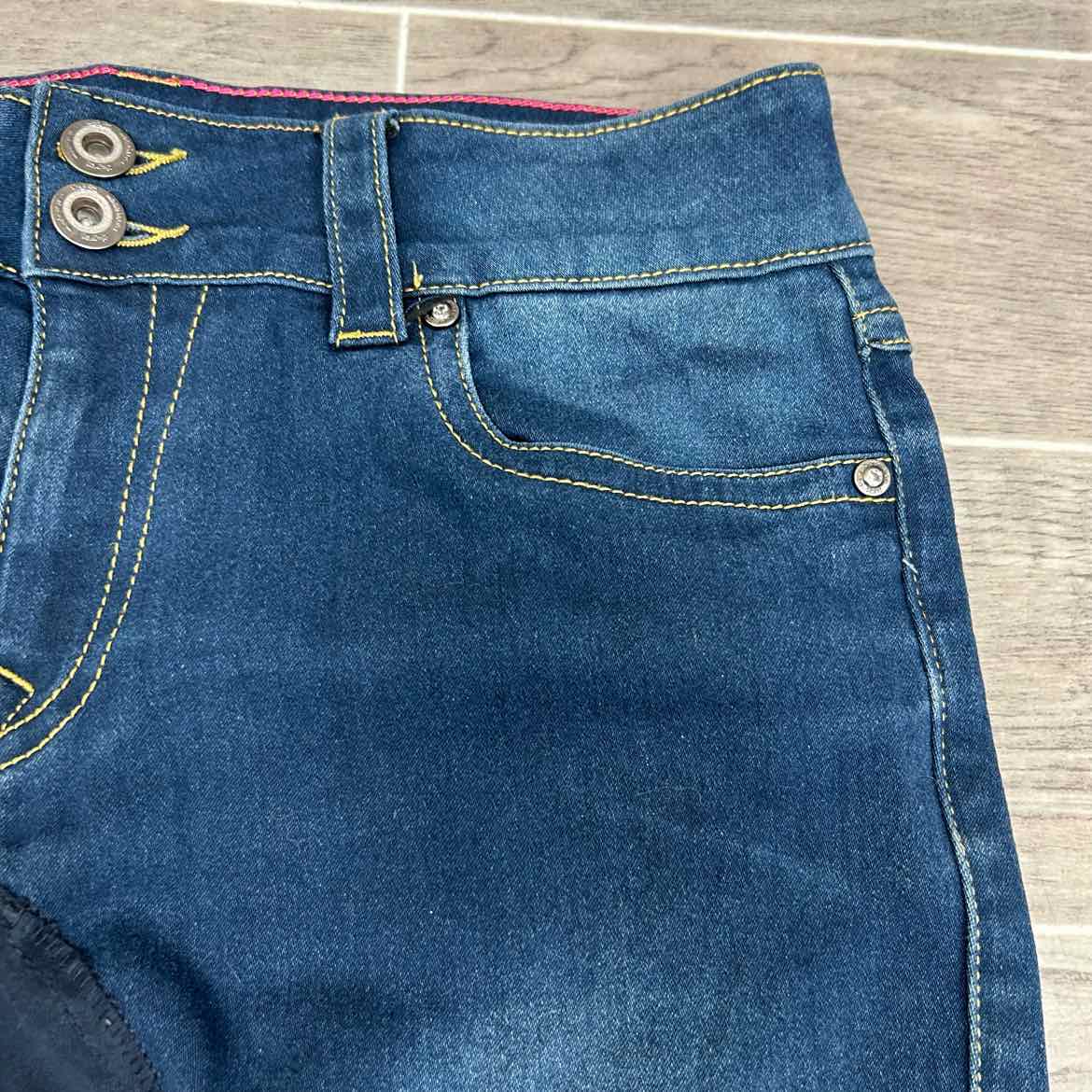 2KGrey Denim Full Seat Breeches, Size 30
