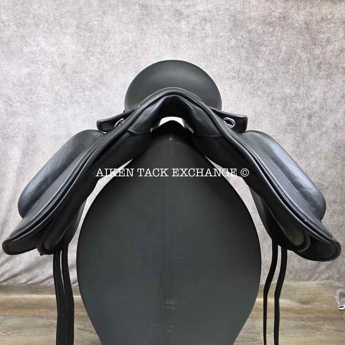 English Dressage Saddle, 17" Seat, Short Flap, Wide Tree, Wool Flocked Panels