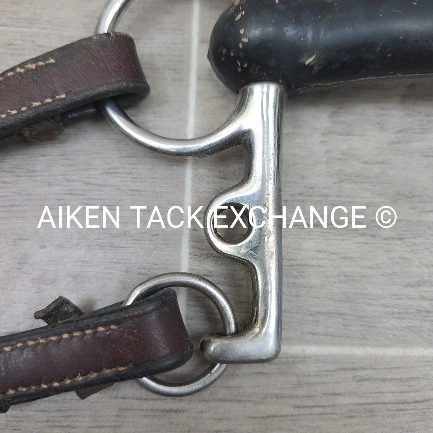 Hard Rubber Mullen Mouth Pelham Bit with Bit Converters 4.75"