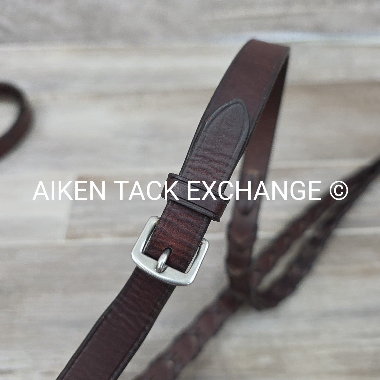 Showmark Flat Hunt Bridle with Laced Reins, Brown, Oversize