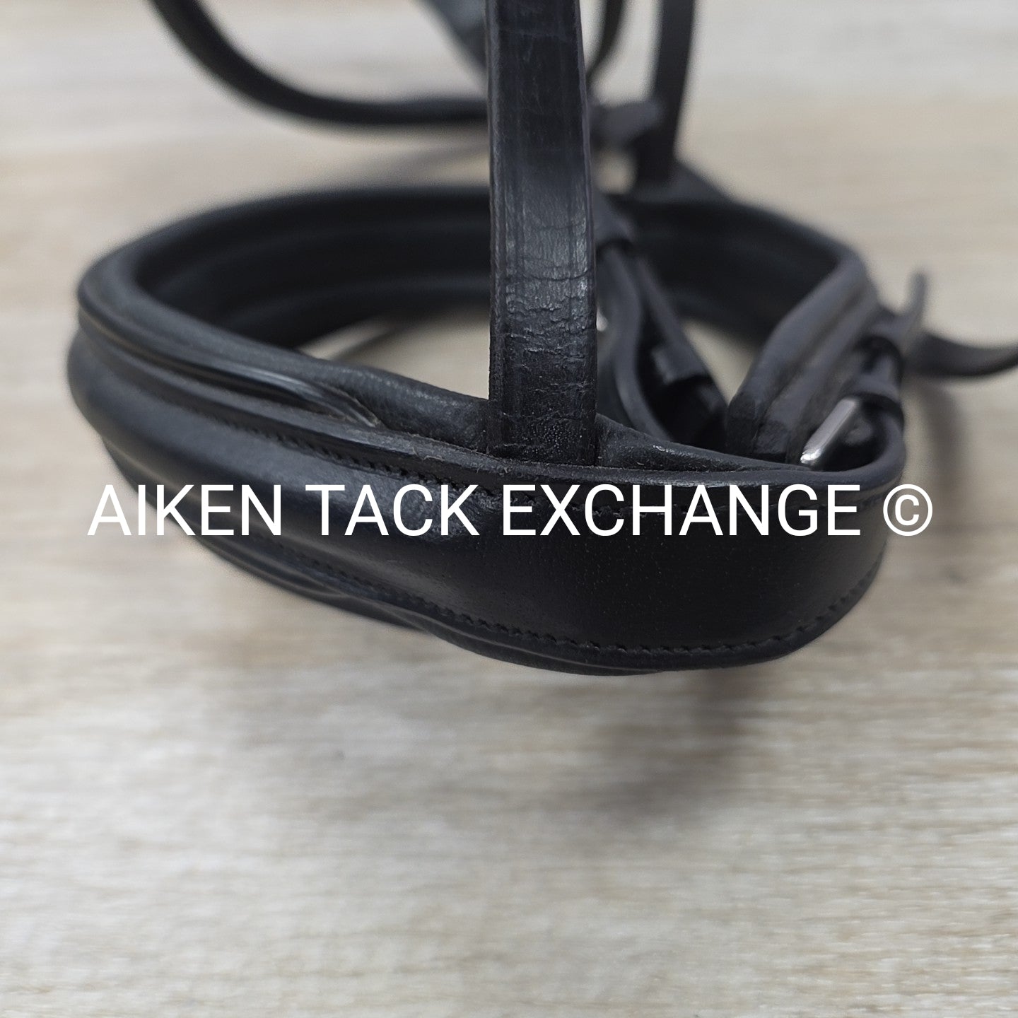 Dover Saddlery Flash Dressage Bridle with Rubber Web Reins, Black, Size Full