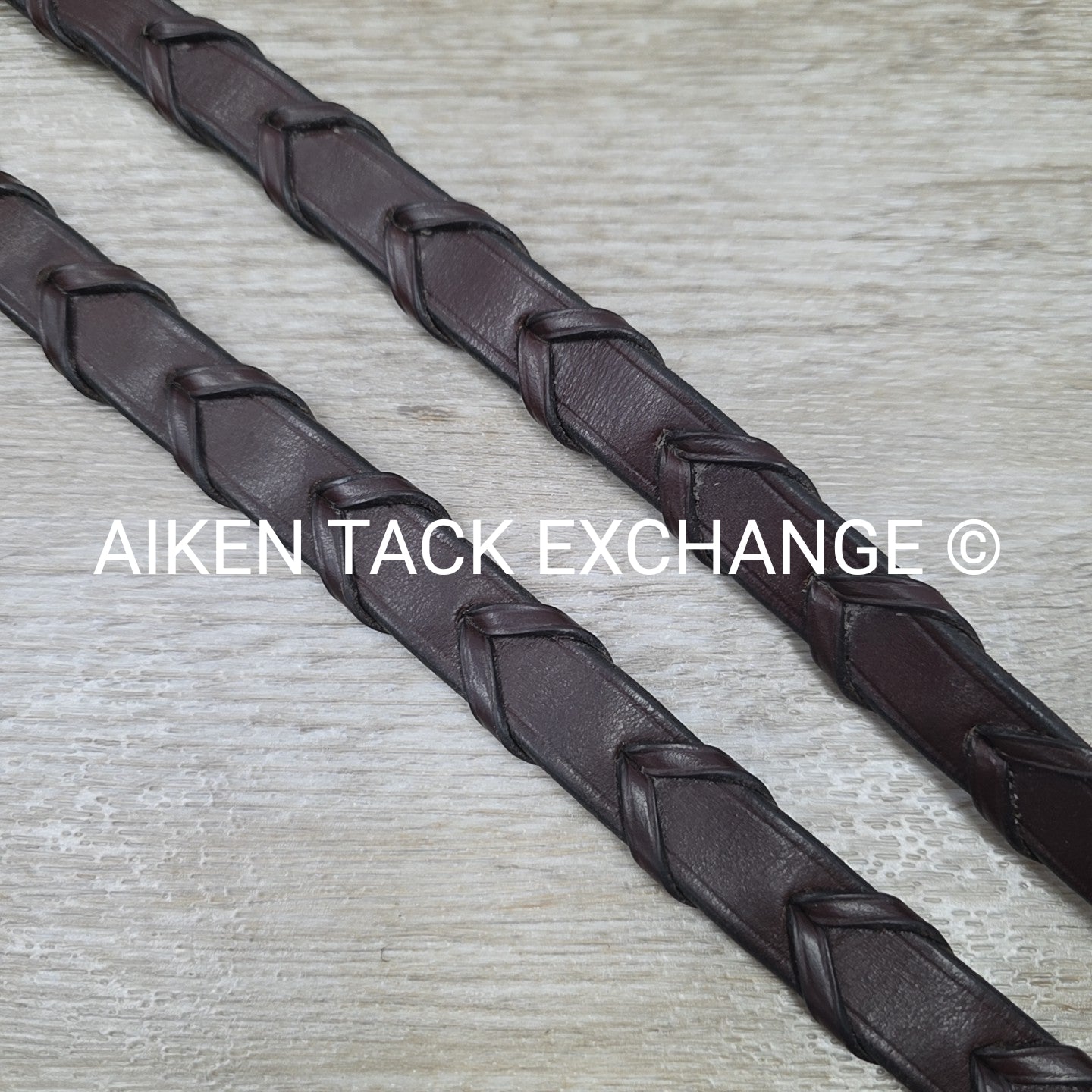 KL Select Flat Laced Reins, Brown, 58"