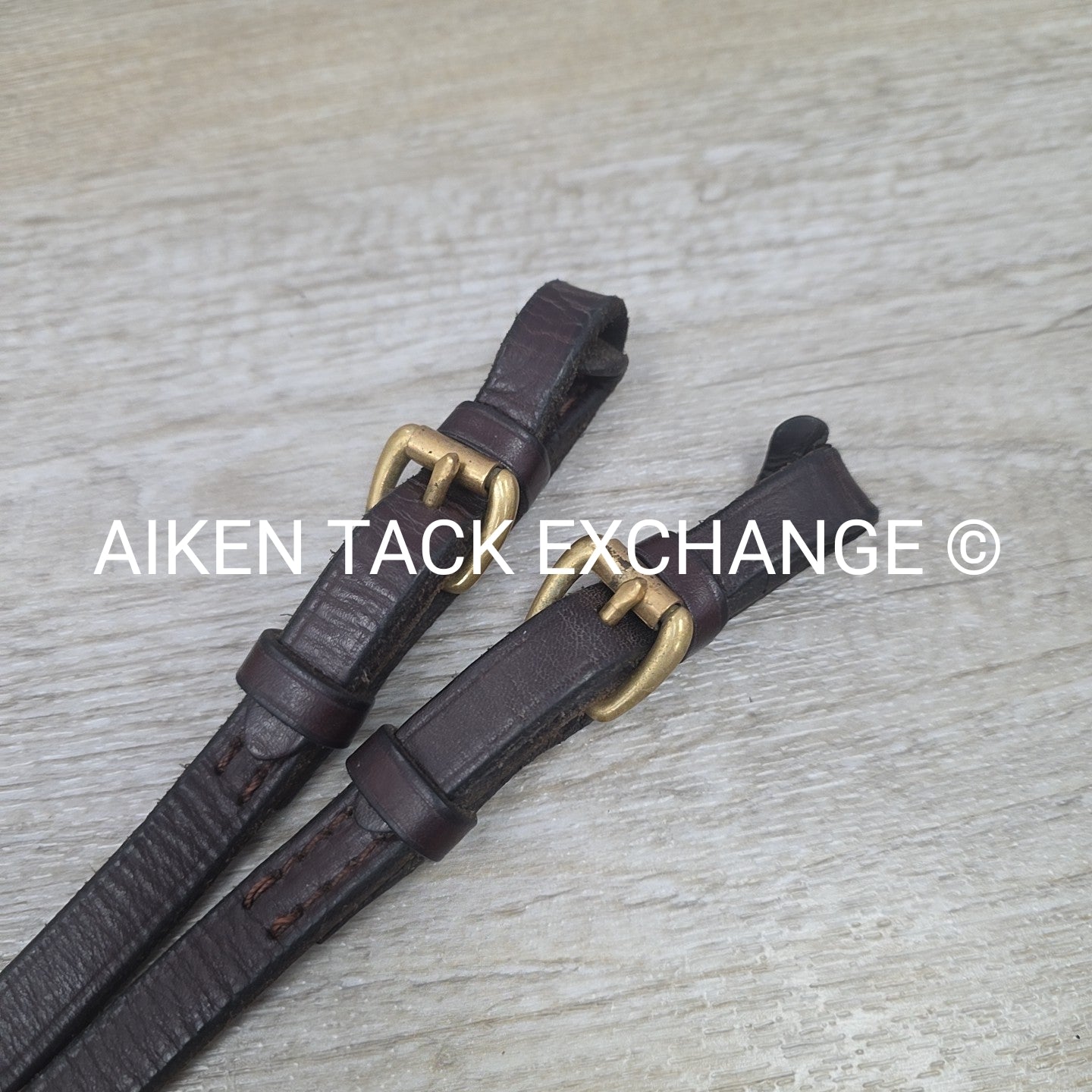 Rubberized Grip Reins with Hand Stops, Brown & Brass, 58"