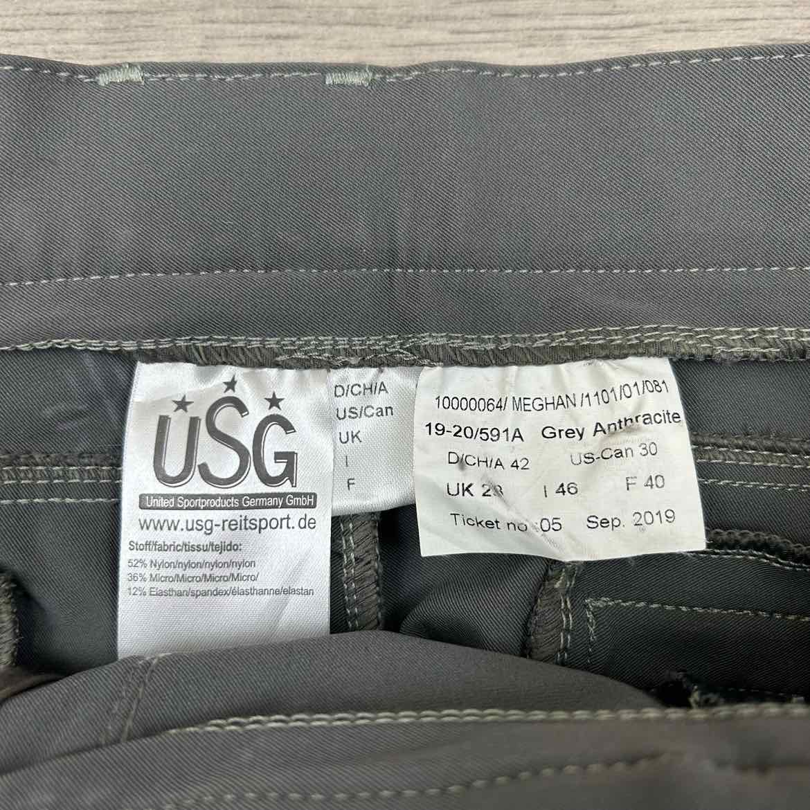 KL Select USG "Meghan" Silicone Grip Full Seat Breeches, Size 30