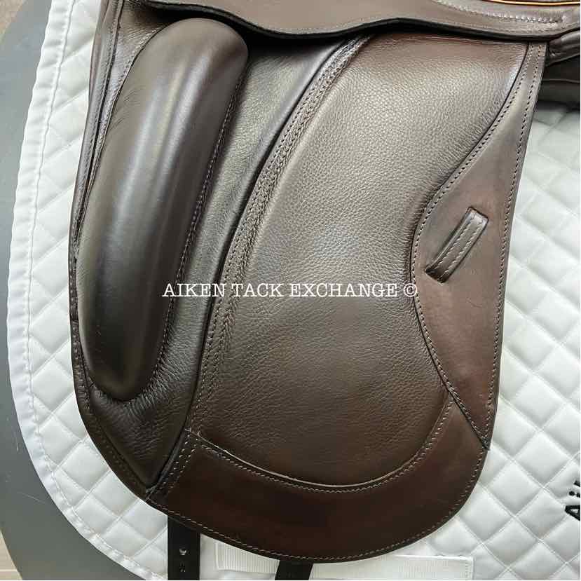2016 Custom Saddlery Santa Cruz R Monoflap Dressage Saddle, 17.5" Seat, Adjustable Tree, Wool Flocked Panels