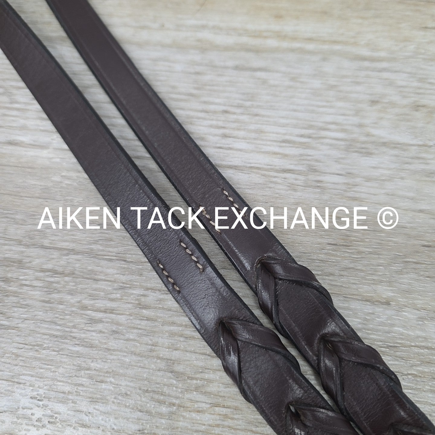 KL Select Black Oak Fancy Stitched Square Raised Laced Reins, Brown, 55"