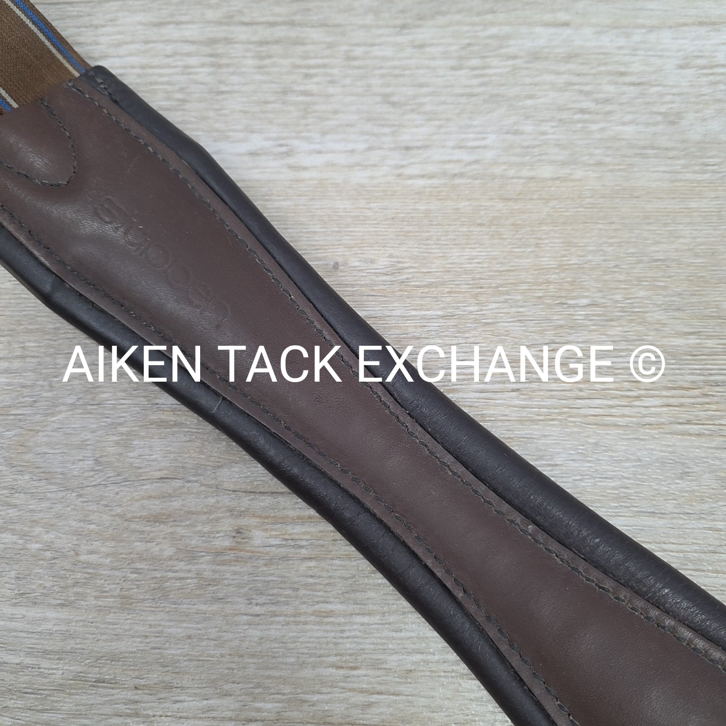 Stubben Leather Girth with Double End Elastic, Brown, 47" (120 cm)