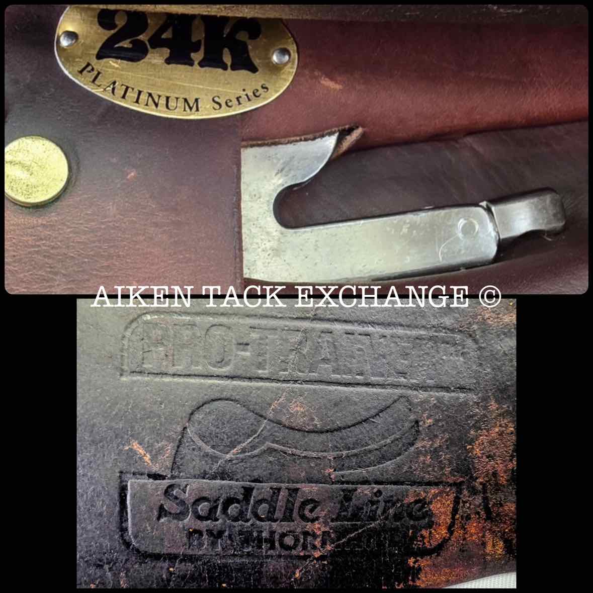 Thornhill Pro-Trainer 24K Platinum Series Close Contact Jump Saddle, 16.5" Seat, Medium Tree, Foam Panels