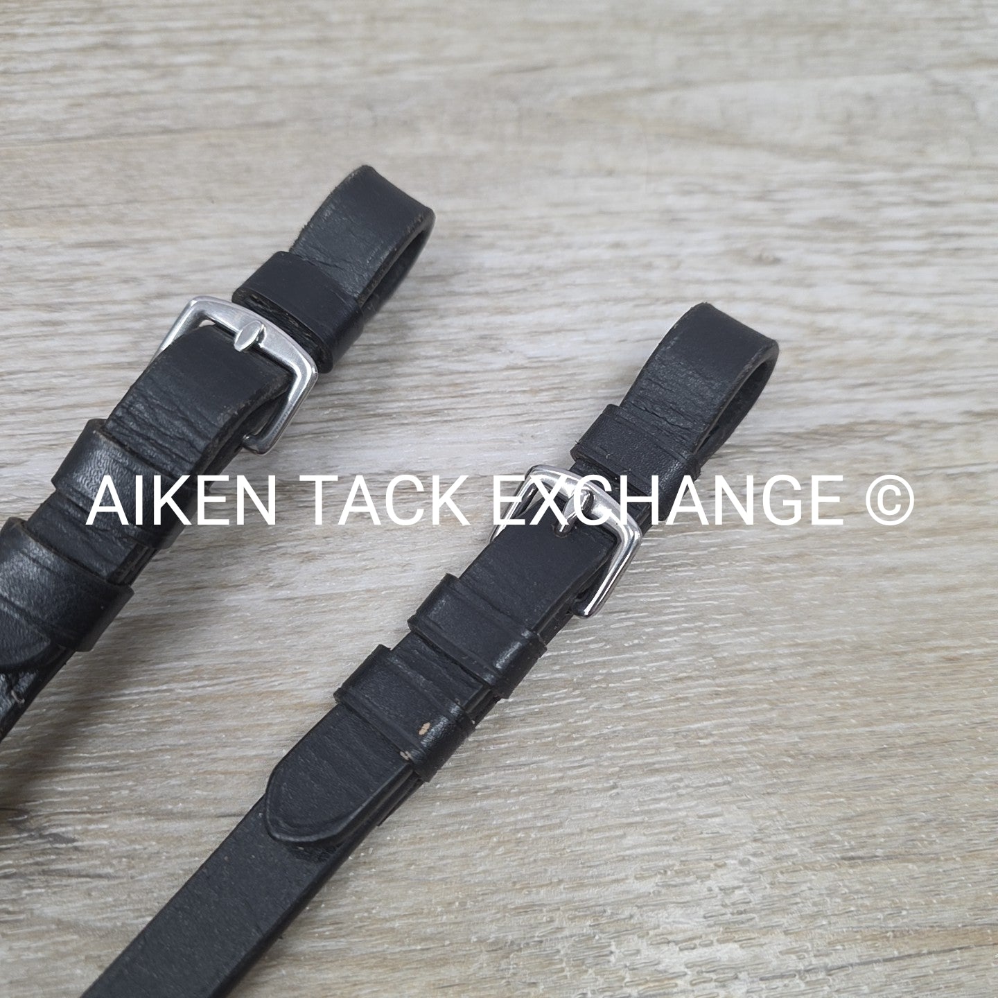 Rubber Grip Rainbow Reins, Black, Size Full