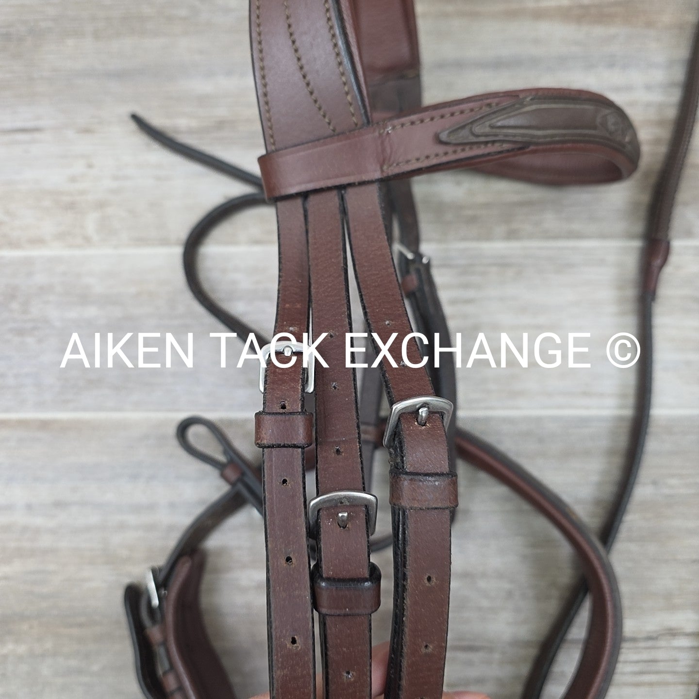 HDR Monocrown Bridle with Rubber Reins, Brown, Oversize