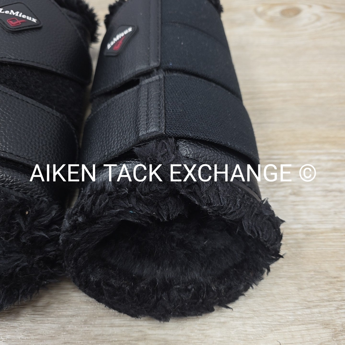 LeMieux Fleece Lined Brushing Boots, Black, Size Large