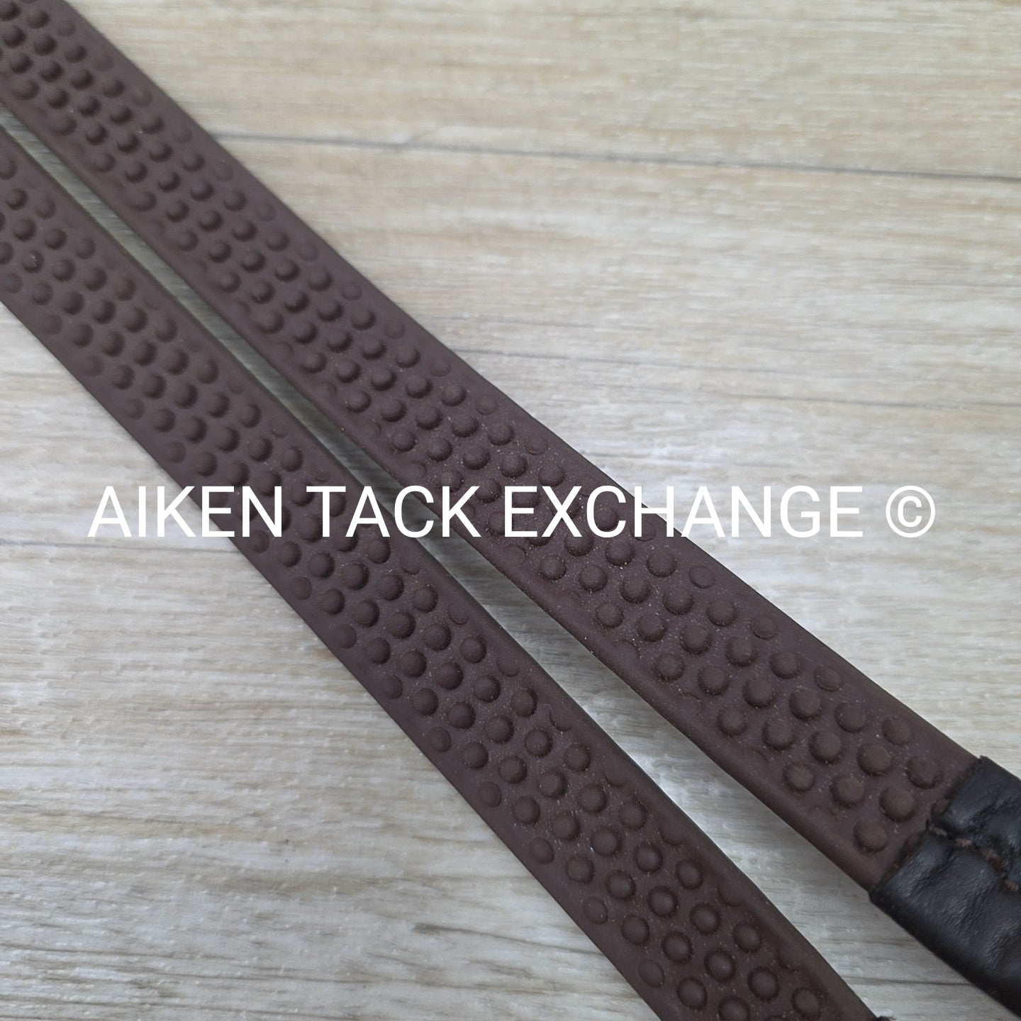 Nunn Finer Bella Donna Fancy Stitched Soft Grip Rubber Reins, Brown, 60"