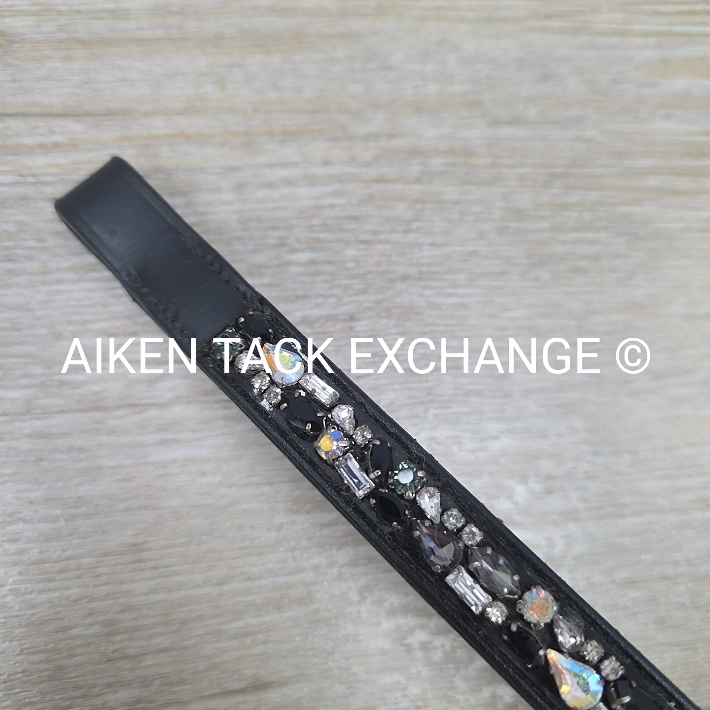 Grewal Equestrian Iced Onyx Browband, Black, Size Full