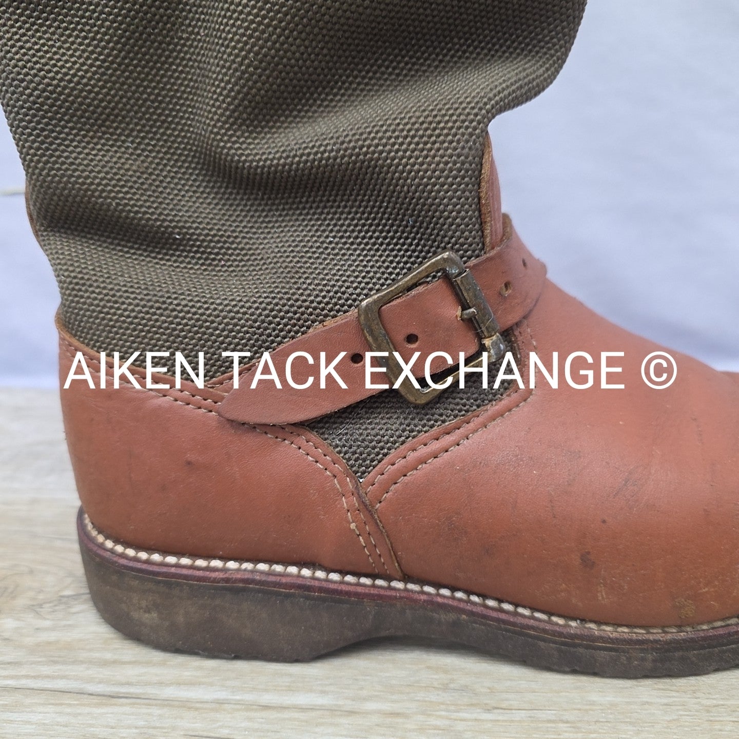 Chippewa Snake Proof Pull On Leather Buckle Boots, Size 8.5