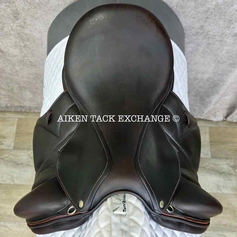 2005 Devoucoux Makila Monoflap Dressage Saddle, 17.5" Seat, 2A Flap, Medium Wide Tree, Foam Panels, Full Buffalo Leather