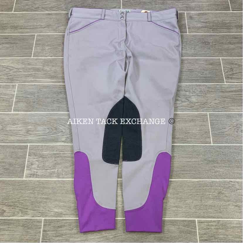 Dover Saddlery Wellesley Front Zip Knee Patch Breeches, Size 34