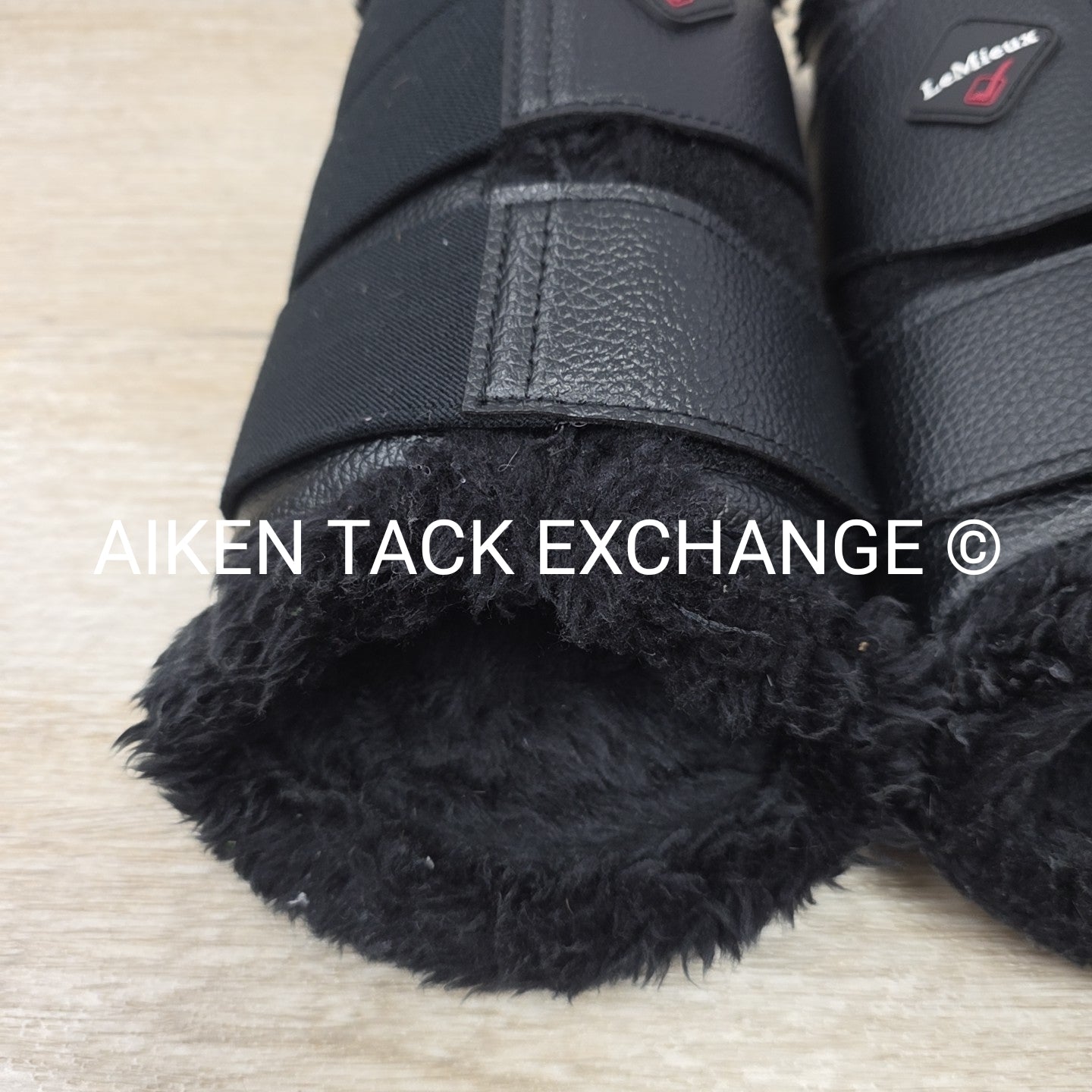 LeMieux Fleece Lined Brushing Boots, Black, Size Large
