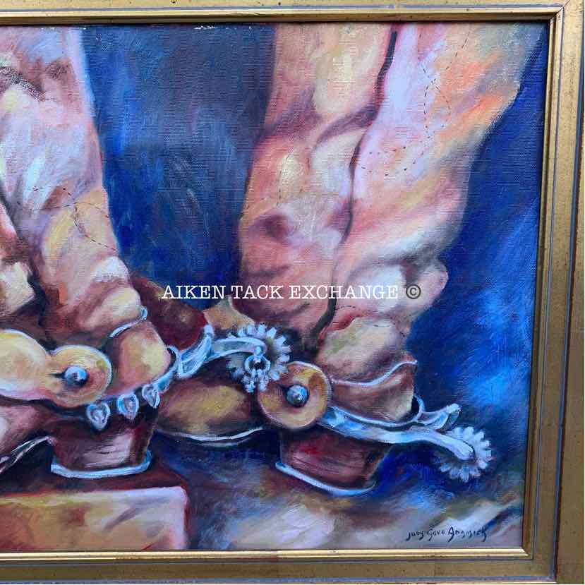 Custom Western Boot Painting by Judy Adamick , 28" x 24"