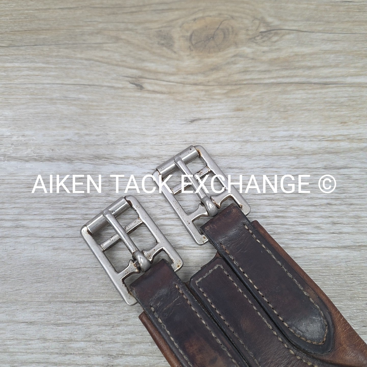Mortack Leather Girth with Single End Elastic, Brown, 48"
