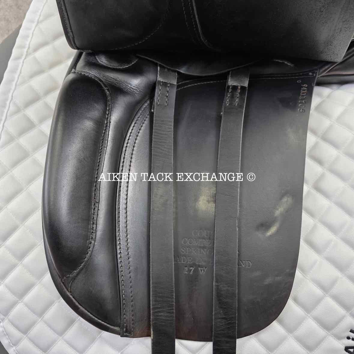 **SOLD** 1994 County Competitor Dressage Saddle, 17" Seat, MW/W Tree, Wool Flocked Panels