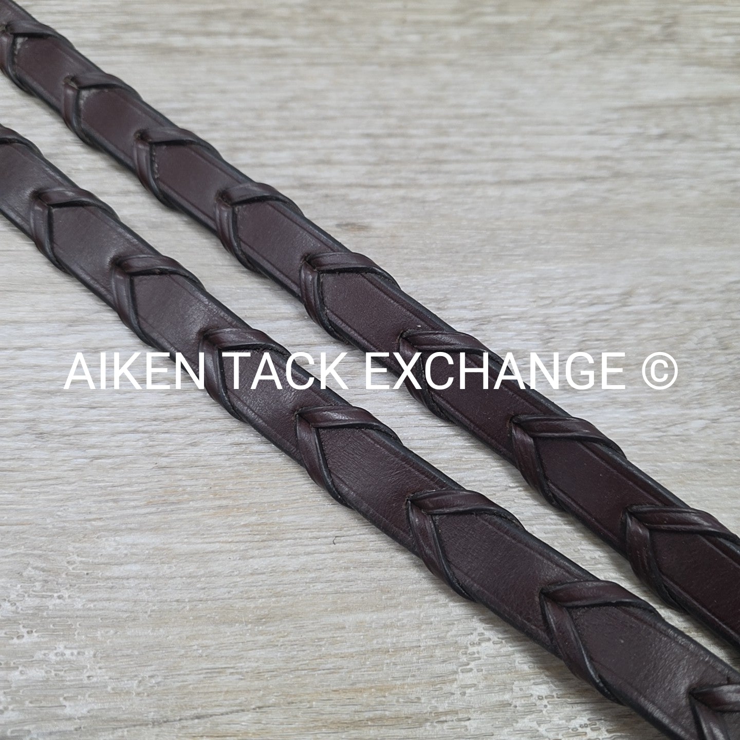 KL Select Flat Laced Reins, Brown, 58"