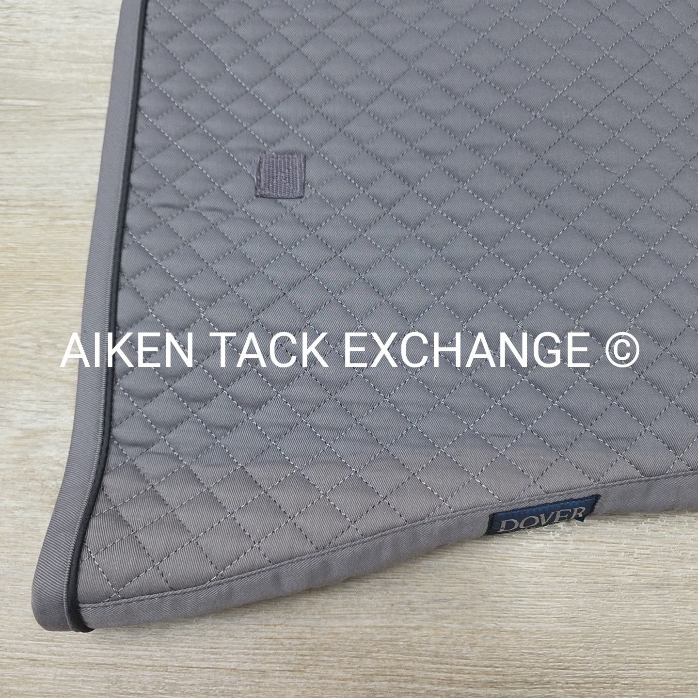 Dover Saddlery Dressage Saddle Pad, Grey with Black Piping