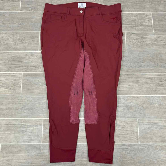 SmartPak Hadley High-Rise Full Seat Breeches in Merlot, Size 36 R