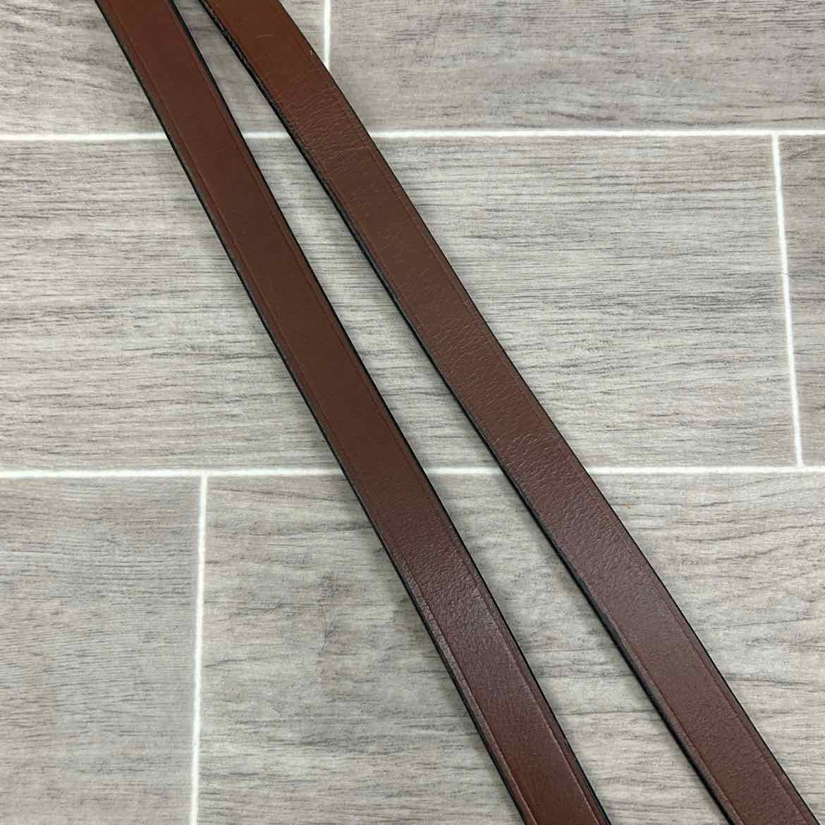 Leather Lead with Brass Plated Chain