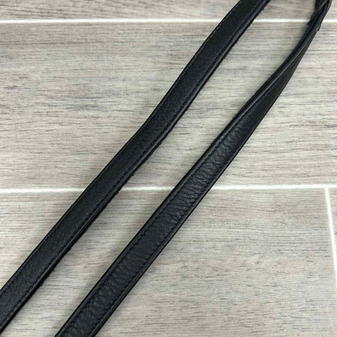 Stubben NT Leather Reins with Extra Grip Rubber Lining, Black, 55"