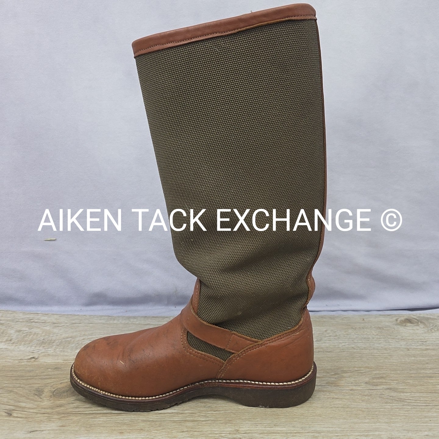 Chippewa Snake Proof Pull On Leather Buckle Boots, Size 8.5