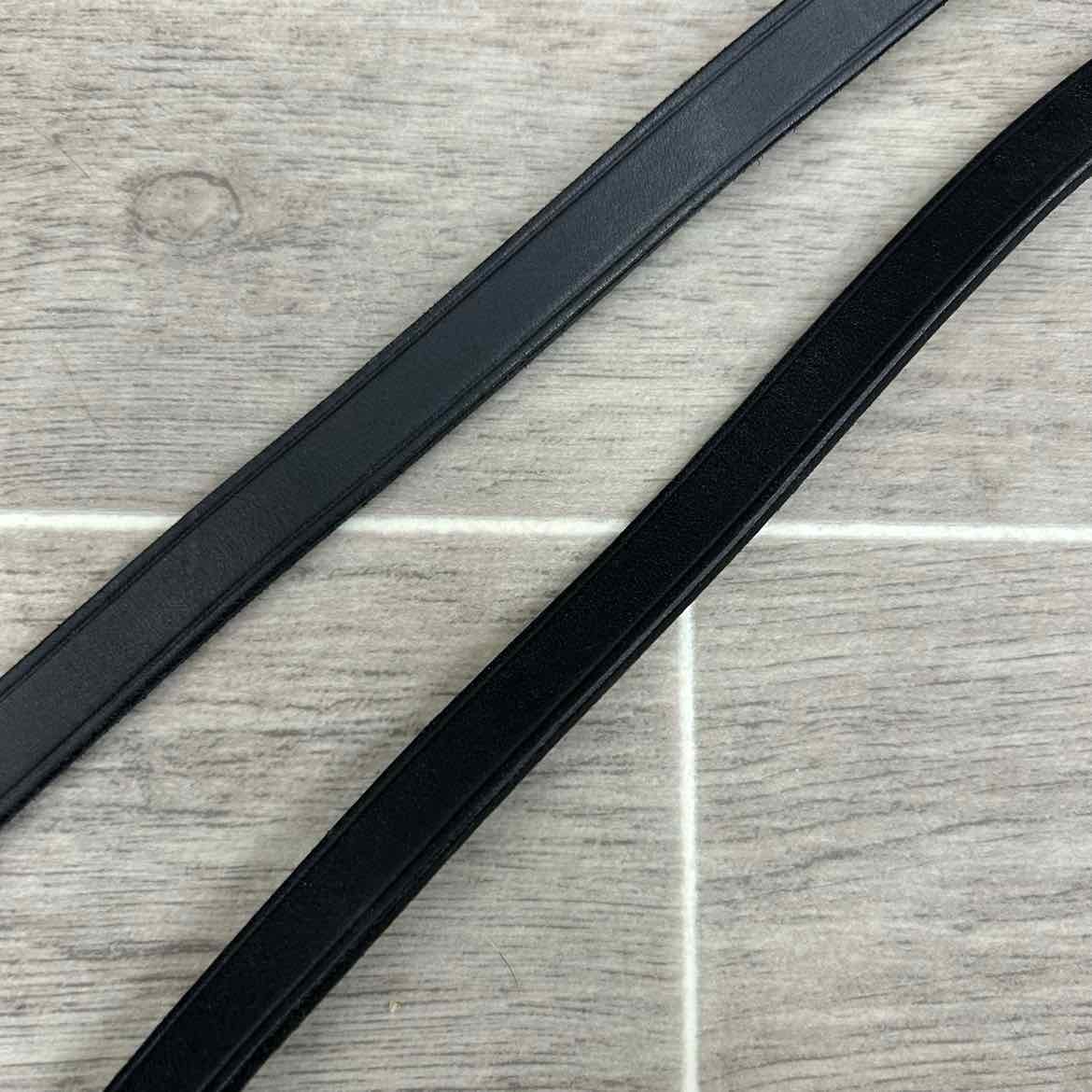 Stubben NT Leather Reins with Extra Grip Rubber Lining, Black, 55"