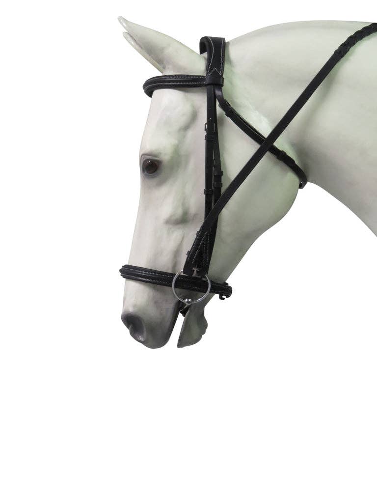 Henri de Rivel Pro Mono Crown Padded Bridle with Matching Laced Reins: Australian Nut / Size Cob