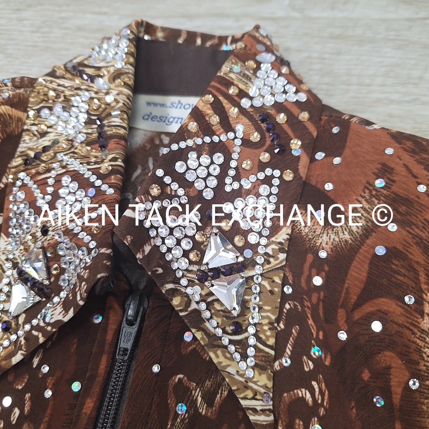 Show Off Designs Stretchy Western Bling Show Shirt, Women's M/L