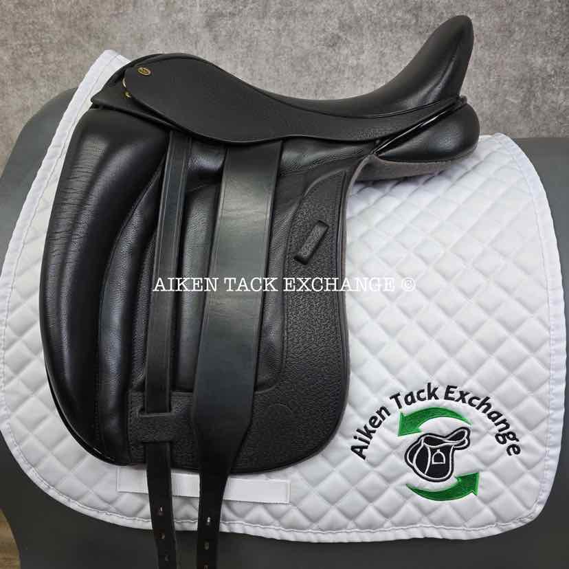 2021 Black Country Vinici X Monoflap Dressage Saddle, 17" Seat, Extra Wide Freedom Hoop Tree, Wool Flocked Serge Panels