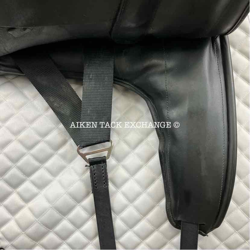 2013 Custom Saddlery Wolfgang Constanze Monoflap Dressage Saddle, 17.5" Seat, Adjustable Tree, Wool Flocked Panels