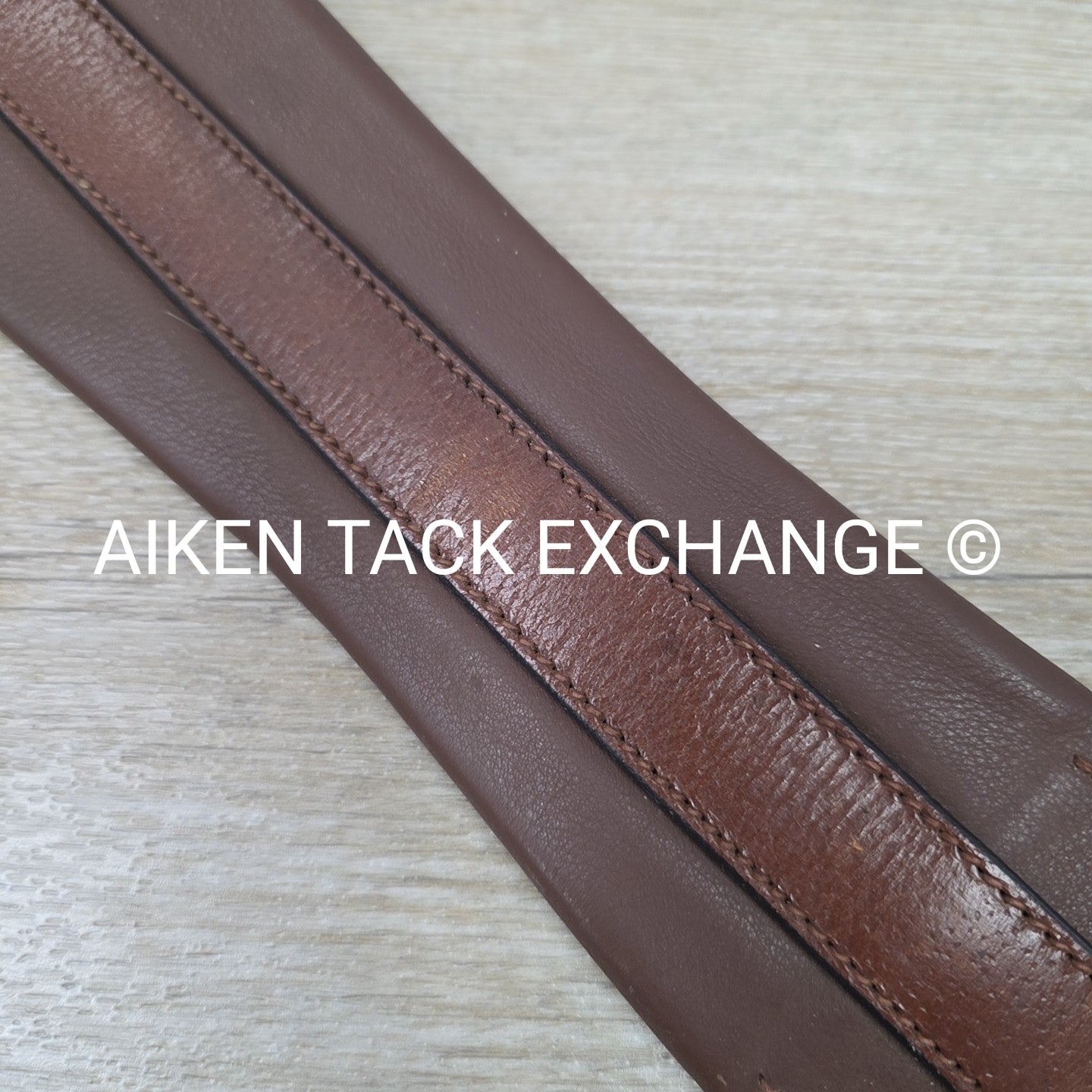 Leather Girth with Single End Elastic, Brown, 40"