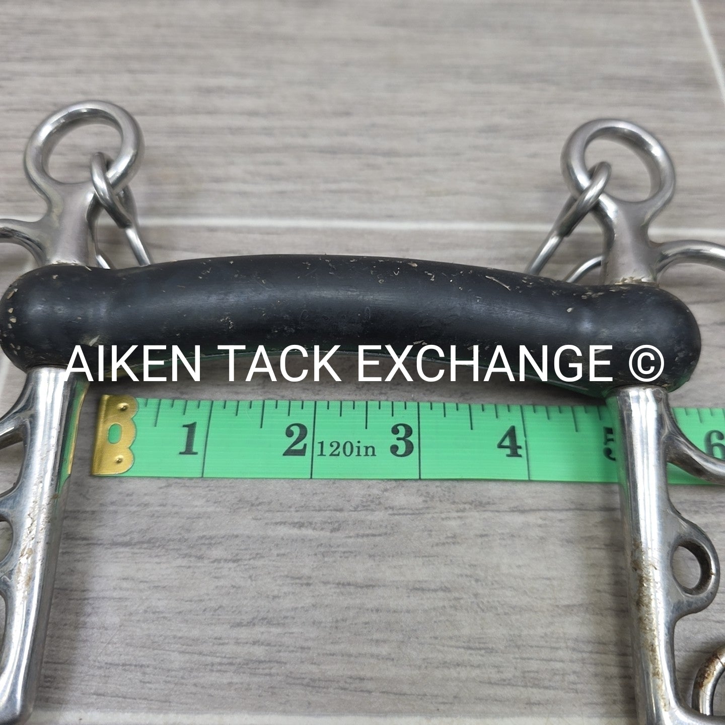 Hard Rubber Mullen Mouth Pelham Bit with Bit Converters 4.75"