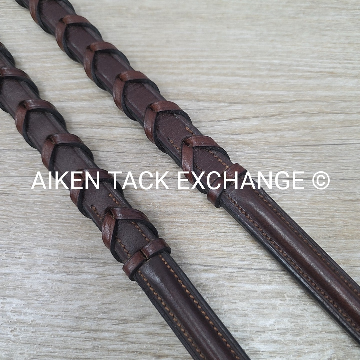 Plain Raised Laced Reins, Brown, Size Full