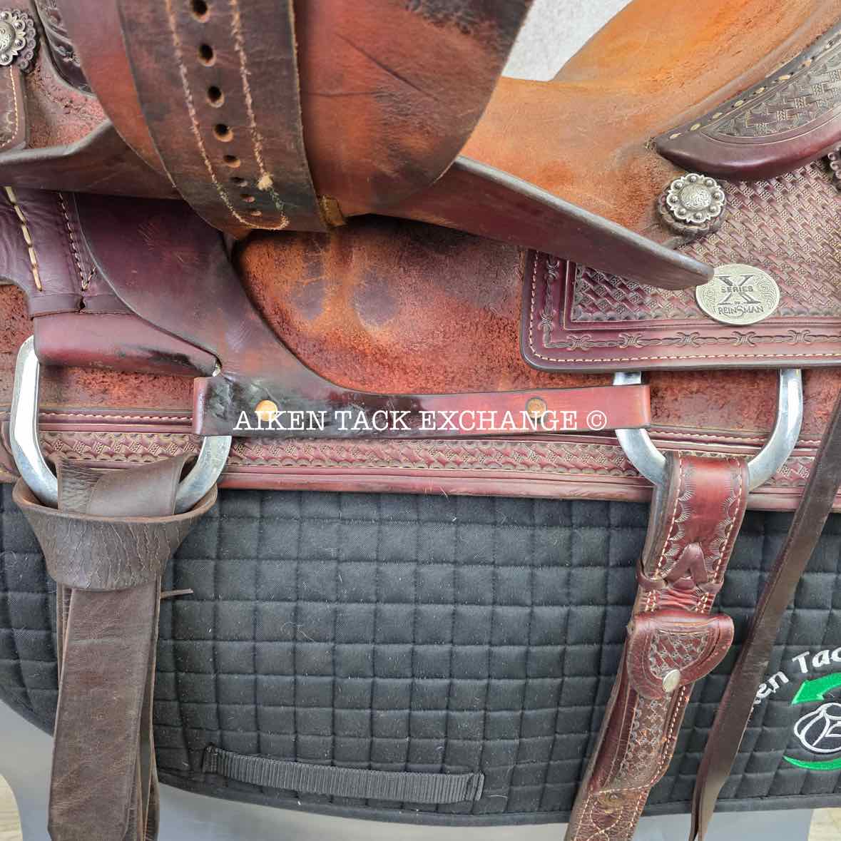 2011 Reinsman X-Series 4874-2-DG Working Cow Horse Cutter Western Saddle, 16" Seat, Regular Tree - Semi QH Bars