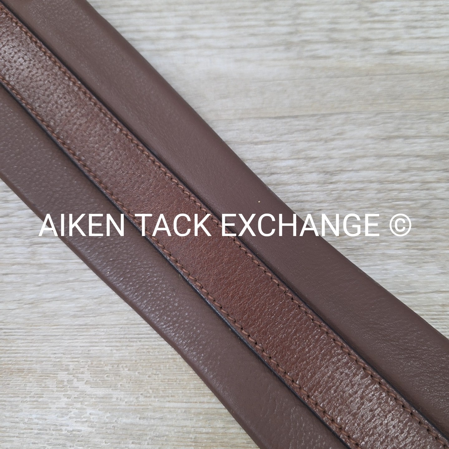 Leather Girth with Single End Elastic, Brown, 40"