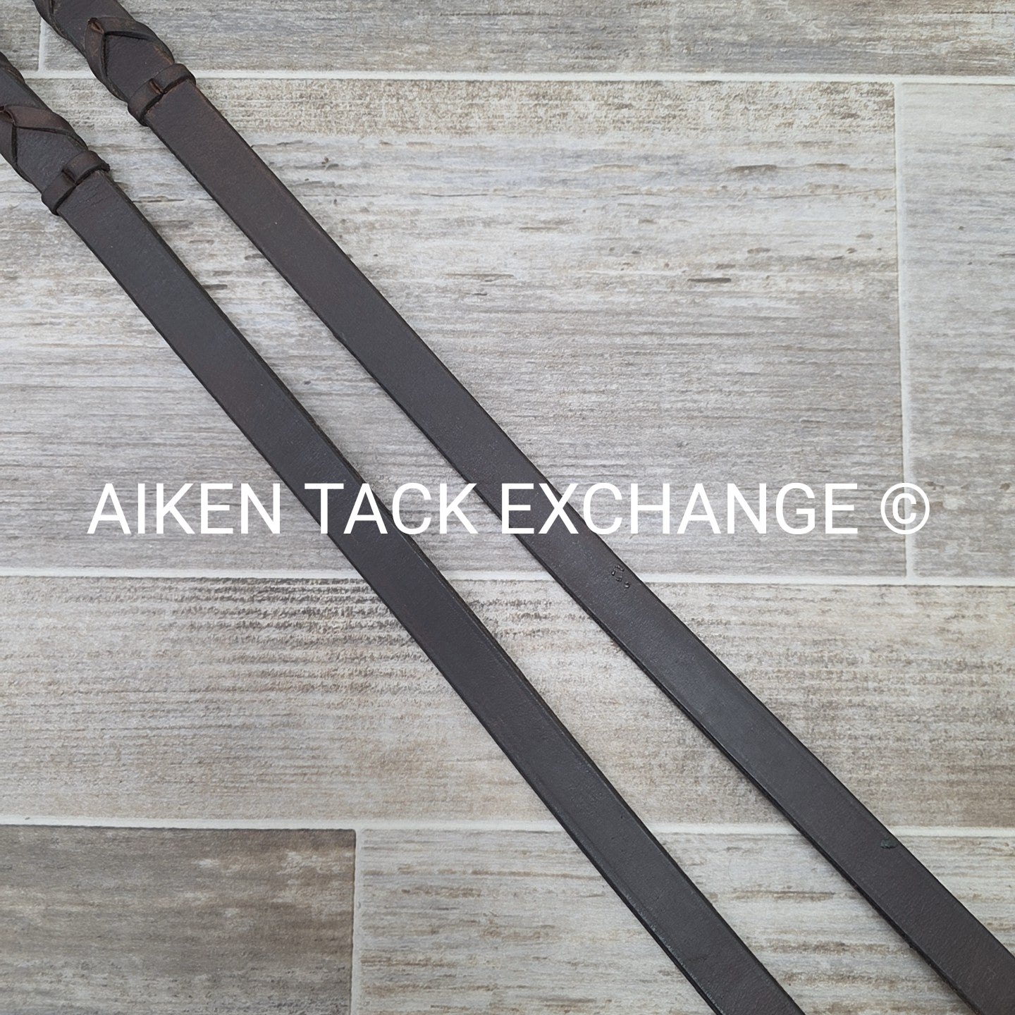 Flat Laced Reins, Brown, 62"