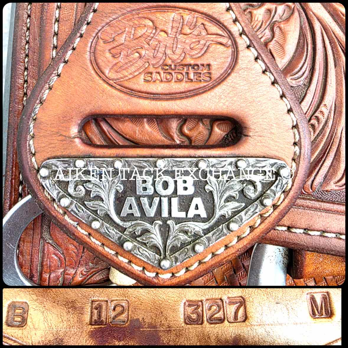 Bob Avila Western Saddle, 15.5" Seat, Regular Tree - Semi QH Bars