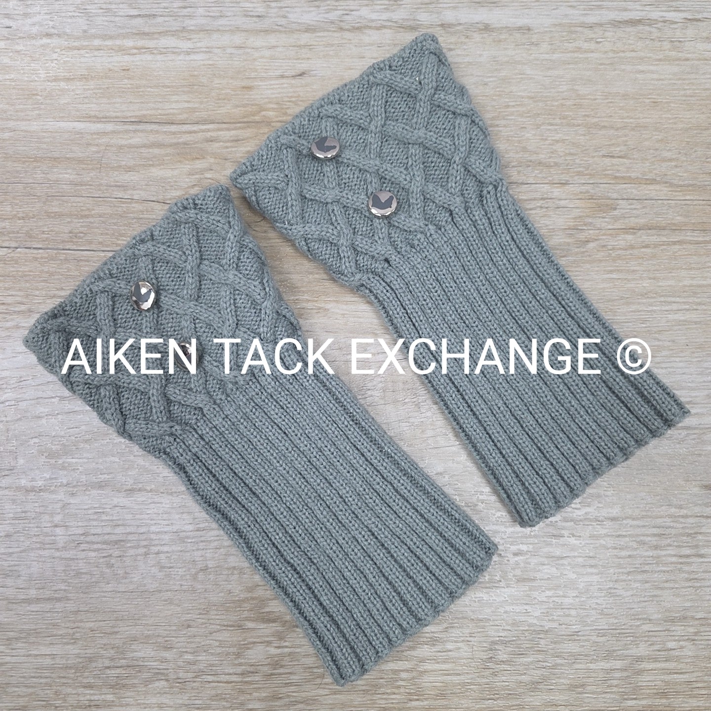 Knit Boot Cuffs w/ Horse Buttons, One Size