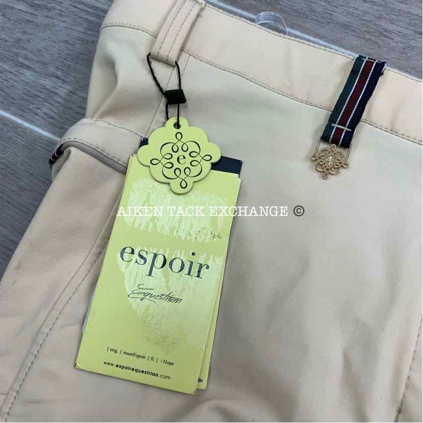 Espoir Equestrian Bamboo Silicone Grip Knee Patch Breeches, Size US 34 IT 48