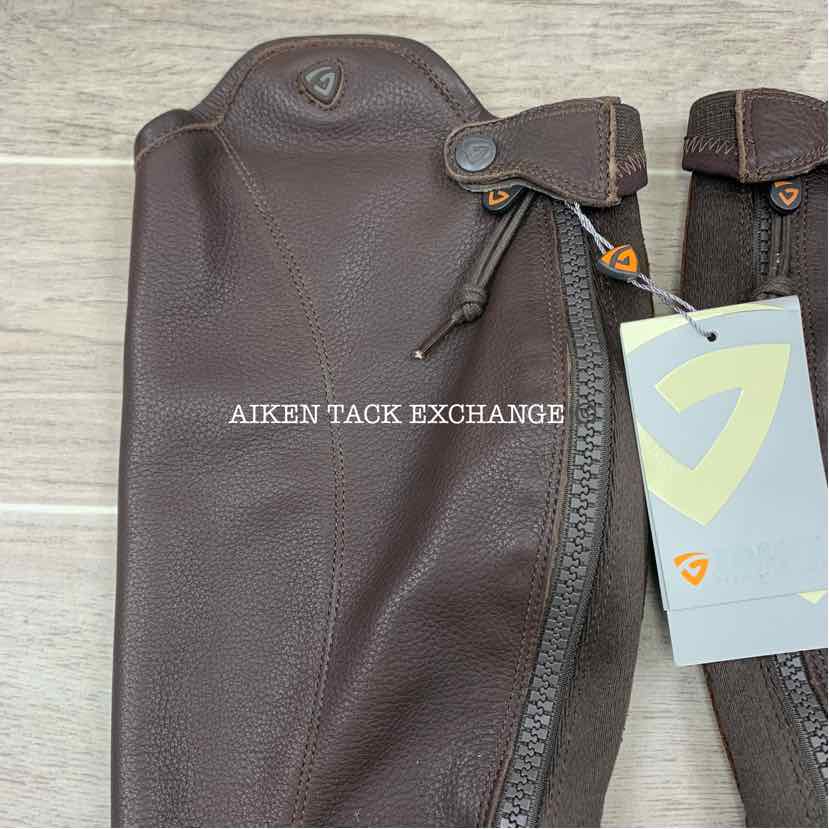 Schockemohle Tonics Sirius Half Chaps, Brown, Size 39 Calf 44 Height