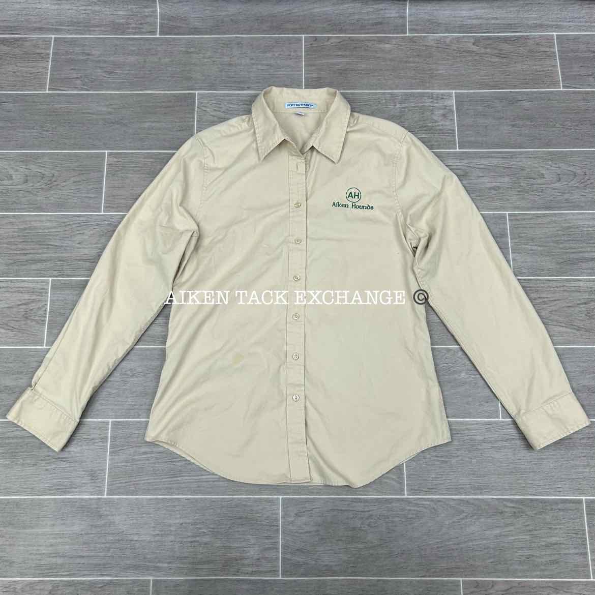 Aiken Hounds Long Sleeve Button Down Top, Size Medium