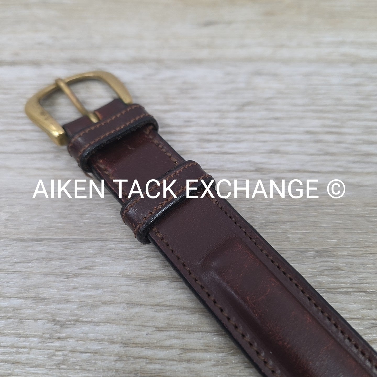 Raised Leather Belt, Brown, 32
