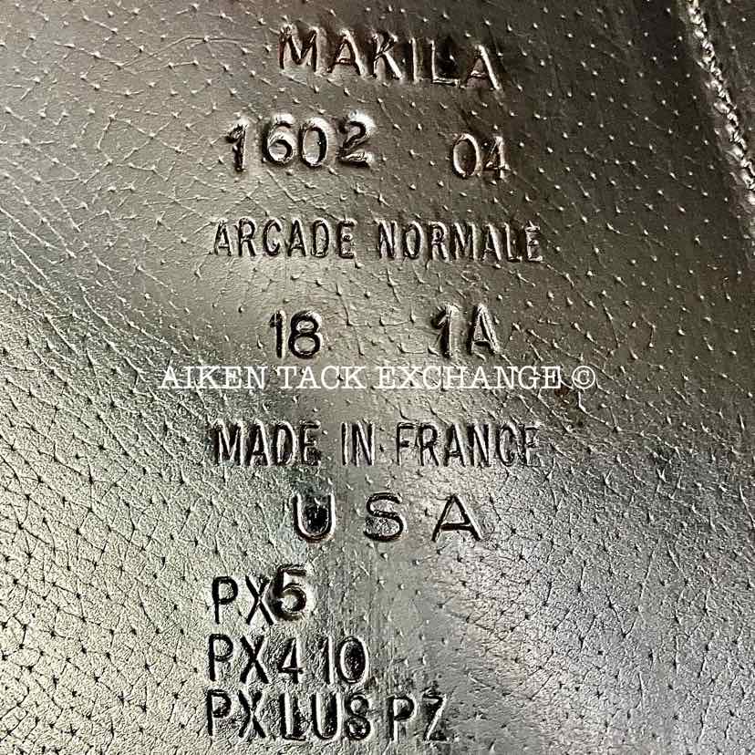 **SOLD** 2004 Devoucoux Makila Monoflap Dressage Saddle, 18" Seat, 1A Flap - Short, Medium Wide Tree, Foam Panels, Full Buffalo Leather