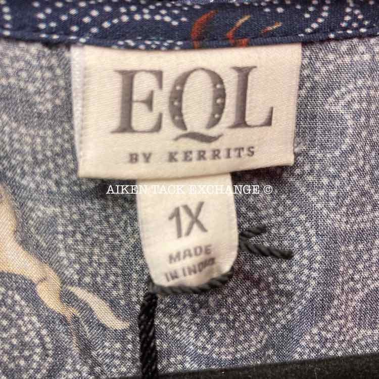Kerrits EQL Model Button Front Dress, Indigo Starry Horse, Size 1X